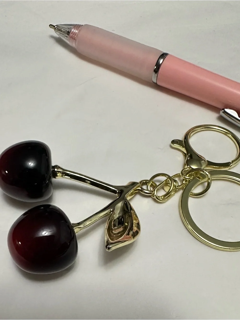 Cherry Charm in Gold and Deep Red